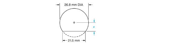 Chapter 58, Problem 26AR, A flat is cut on a circular piece as shown. Determine the distance from the center of the circle to 