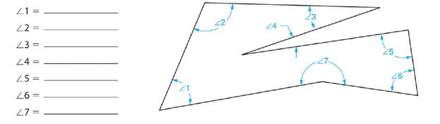 Chapter 58, Problem 8AR, Using a simple protractor, measure each of the angles, l through 7, to the nearer degree. It may be 