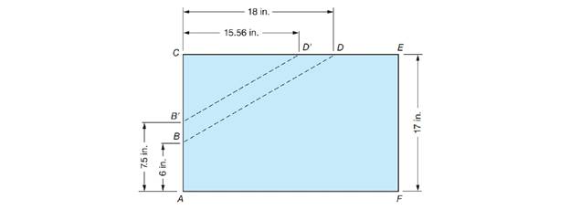 Chapter 61, Problem 1A, Plans call for triangle BCDto be sheared off a corner of a rectangle as shown in the figure. A 