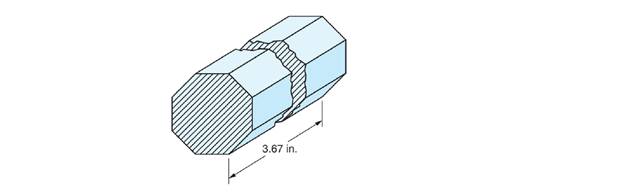 Chapter 62, Problem 58A, Determine the cross-sectional area of a regular octagon cross-section tool steel piece shown. The 
