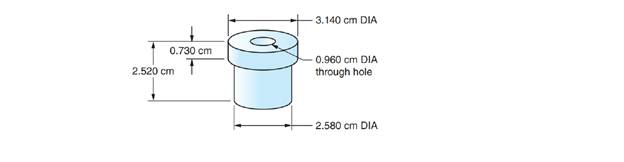 Chapter 62, Problem 24A, Find the number of cubic centimeters of material contained in the jig bushing shown. Round the 