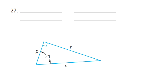 Chapter 66, Problem 27A, The sides of each of the following right triangles are labeled with different letters. State the 
