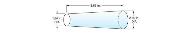 Chapter 67, Problem 3A, Find the number of cubic inches of material contained in the tapered shaft shown. Round the answer 