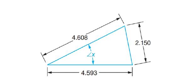 Chapter 72, Problem 29A, Solve the following exercises using the Law of Cosines. Find x. All dimensions are in inches. 