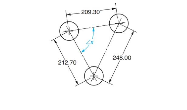 Chapter 72, Problem 39A, Solve the following machine shop exercises. Find x. All dimensions are in millimeters. 