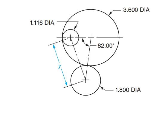 Chapter 72, Problem 40A, Solve the following machine shop exercises. Find distance y. All dimensions are in inches. 