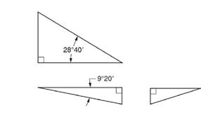 Chapter 78, Problem 5AR, For Exercises 1 through 6, compute angles to the nearer minute or hundredth degree. Three views of 