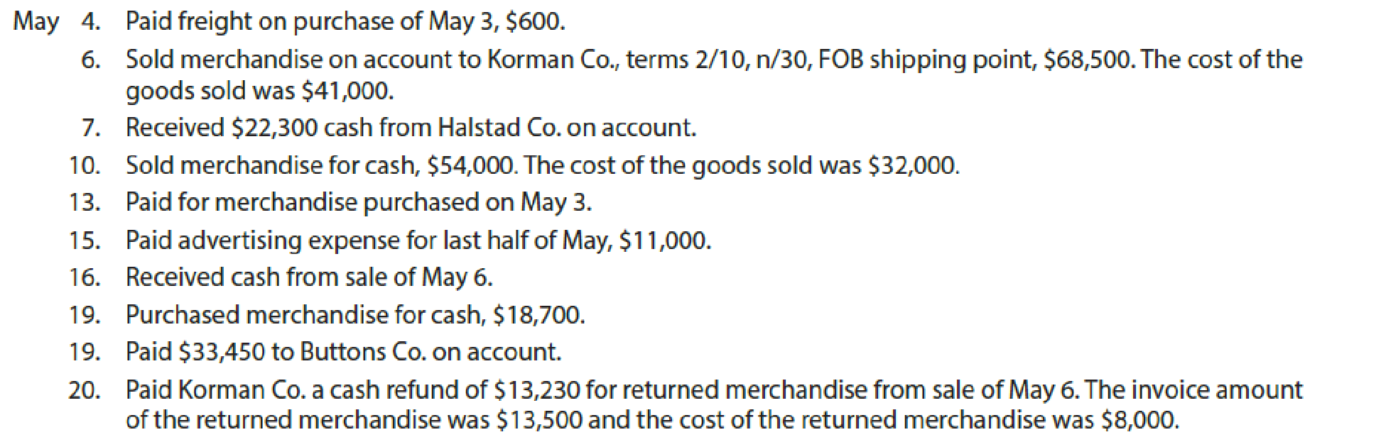 Chapter 5, Problem 1COMP, Palisade Creek Co. is a retail business that uses the perpetual inventory system. The account , example  3