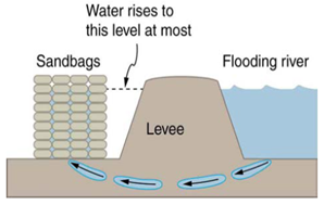 Chapter 11, Problem 19CQ, Figure 11.41 shows how sandbags placed around a leak outside a river levee can effectively stop the 
