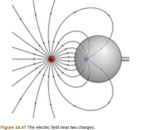 Chapter 18, Problem 35PE, Figure 18.47 shows the electric field lines near two charges q j and g2. What is the ratio of their 