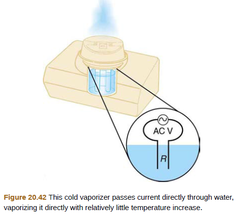 Chapter 20, Problem 59PE, Integrated Concepts Cold vaporizers pass a current through water, evaporating it with only a small 