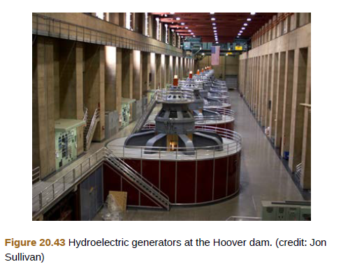 Chapter 20, Problem 63PE, Integrated Concepts Hydroelectric generators (see Figure 20.43) at Hoover Dam produce a maximum 