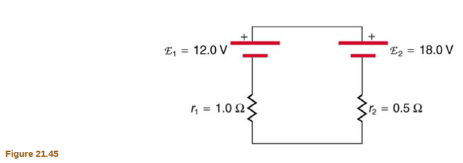 Chapter 21, Problem 14CQ, Explain which battery is doing the charging and which is being charged in Figure 21.45. 