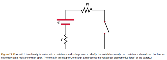 Chapter 21, Problem 3CQ, There is a voltage across an open switch, such as in Figure 21.43. Why, then, is the power 