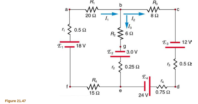 Chapter 21, Problem 40PE, Find the currents flowing in the circuit in Figure 21.47. 