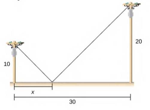 Chapter 4.7, Problem 322E, Two poles are connected by a wire that is also connected to the ground. The first pole is 20 ft tall 