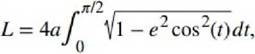 Chapter 3.6, Problem 336E, The length of the ellipse x = cicgs(Z), y = £>sin(O> 0 < t < 2jt is given by eccentricity of the 