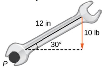 Chapter 2.4, Problem 235E, [T] A mechanic uses a 12in . wrench to turn a bolt. The wrench makes a 30 angle with the horizontal. 