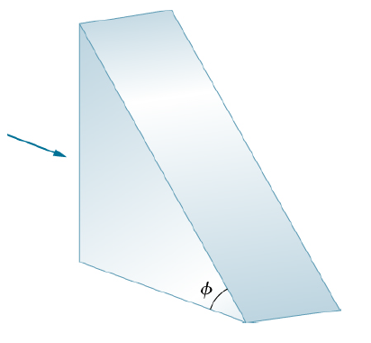 Chapter 1, Problem 53P, Light rays fall normally on the vertical surface of the glass prism (n=1.50)shown below. (a) What is 