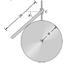 Chapter 12, Problem 80CP, A uniform rod of length 2R and mass M is attached to a small collar C and rests on a cylindrical 