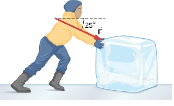 Chapter 6, Problem 62P, A contestant in a winter sporting event pushes a 45.0-kg block of ice across a frozen lake as shown 