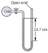 Chapter 8, Problem 15E, The pressure of a sample of gas is measured at sea level with an open-end mercury manometer. 