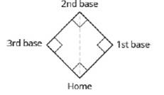 Chapter 9, Problem 481PT, ?481. A baseball diamond is shaped like a square with sides 90 feet long. How far is it from home 
