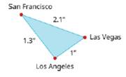 Chapter 9.3, Problem 108E, On a map, San Francisco, Las Vegas, and Los Angeles form a triangle whose sides the shown in the 