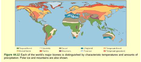 Figure 44 12 Which Of The Following Statements About Biomes Is False Chaparral Is Dominated Shrubs Savannas And Temperate Grasslands Are Dominated Grasses Boreal Forests Are Dominated Deciduous Trees Lichens